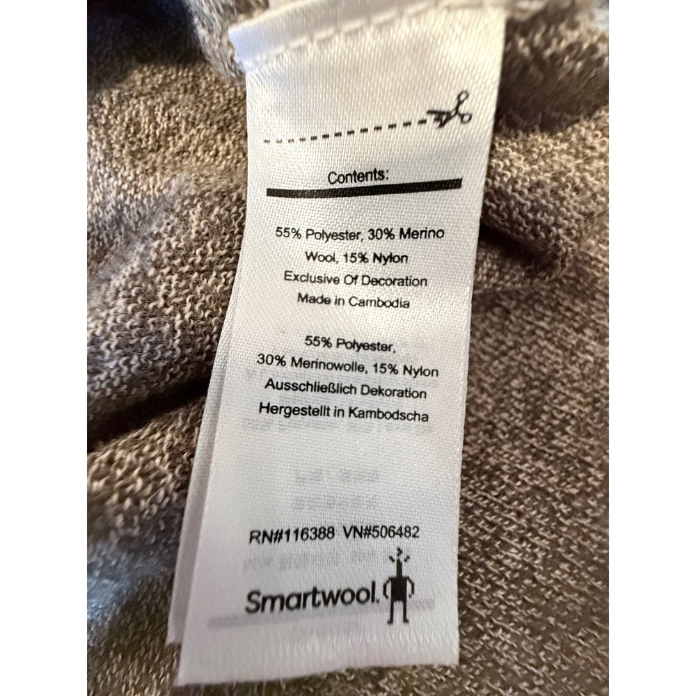Smartwool Mens XXL Quarter Zip Merino Wool Blend Sweater Heather Brown Mock Neck - Picture 4 of 8
